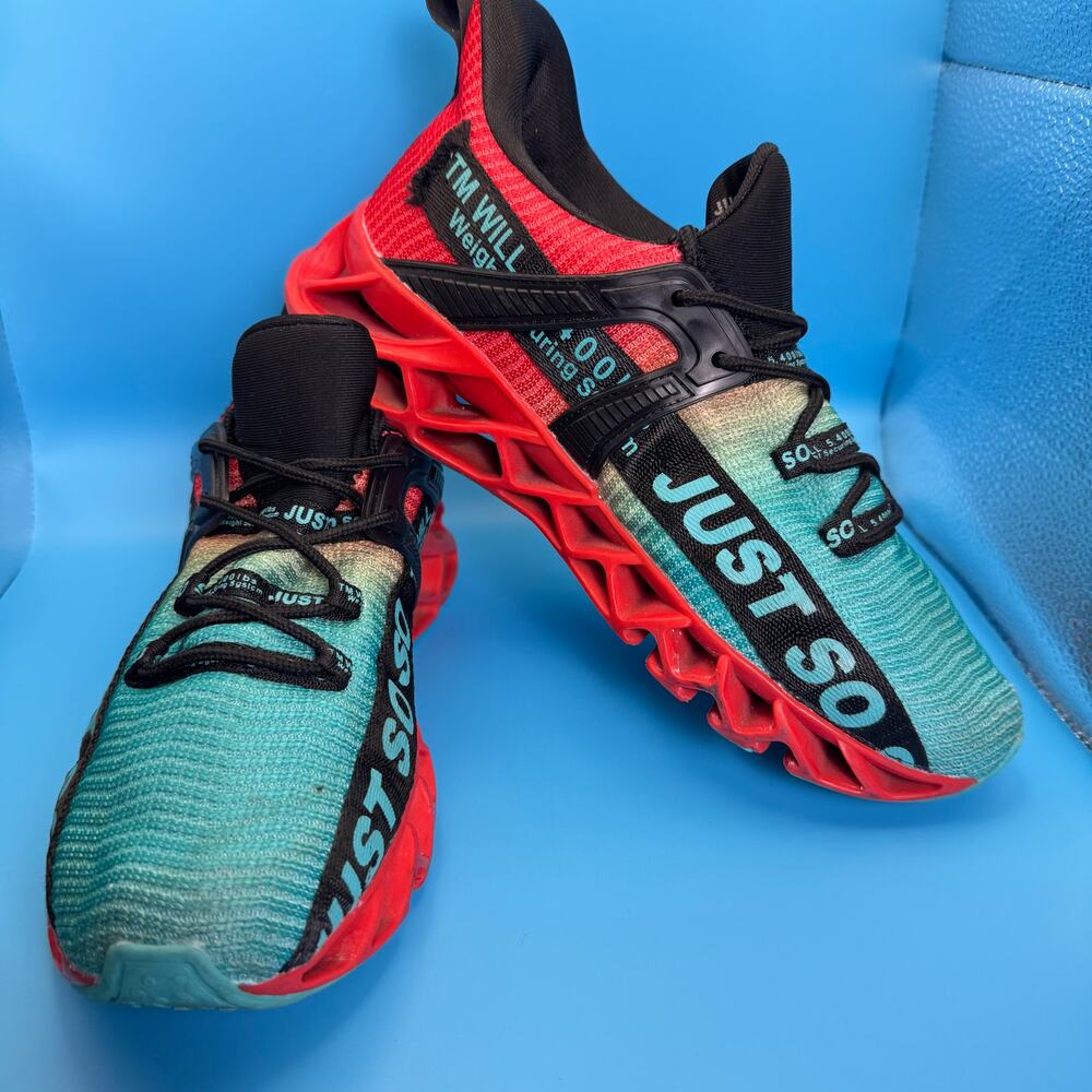 COKAFIL Running Shoes Blade Sole Knit Mesh Lace Up Athletic Sneakers EU 41 - Picture 9 of 11
